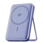 Purchase Ambrane Qi2 Magsafe Wi-fi 10000mAh Powerbank, Quicker 15W Wi-fi Charging, Higher Magnetic Power, Low Warmth with Qi2 Licensed Expertise, Metallic Stand, for iPhone 12 or Later (MagSurge, Purple) – Finest Value India | AskMeFlash