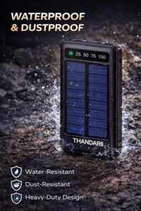 Purchase THANDAR 10000mAh Photo voltaic Energy Financial institution Quick Charging Waterproof Twin USB with LED Show, Outside Transportable Charger with Kind-C Cable - Finest Value India | AskMeFlash - Image 5