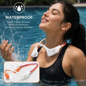 Purchase GAG Open-Ear Bone Conduction Wi-fi Headphones | Bluetooth Sports activities Neckband Earphones with Safe Match | Light-weight Open Ear Headset for Operating, Biking & Exercise | Orange & White – Finest Worth India | AskMeFlash