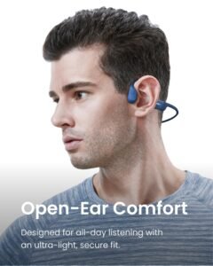 Purchase SHOKZ OpenRun Bone Conduction Sports activities Headphones, Bluetooth Wi-fi Earphones with Mic, 8H Playtime, Open-Ear Waterproof Headset for Working, Exercise, Driving Normal Measurement (Blue Eclipse) - Greatest Value India | AskMeFlash - Image 2