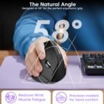 Purchase Sounce ErgoFlow Vertical Wi-fi Mouse – Bluetooth & 2.4GHz Twin Mode, 800/1600/2400/3200/4000 DPI Adjustable, 6 Buttons, Rechargeable Battery, Silent Click on, Ergonomic Design (Black) - Finest Value India | AskMeFlash - Image 5
