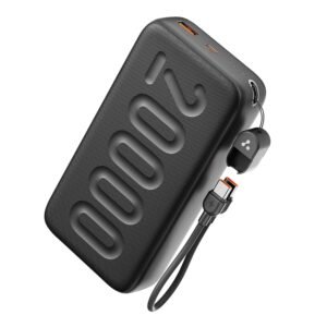 Purchase Ambrane 20000mAh Powerbank with in-Construct Sort C Cable, 22.5W Quick Charging, USB & Sort C Output, Energy Supply, Fast Cost for iPhone, Android Cellular & Tablets, Earbuds, (Stylo N20, Black) – Finest Value India | AskMeFlash