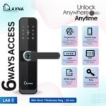 Purchase LAVNA Digital Good Door Lock | 6 Means Unlock | Fingerprint, Cell App, OTP, PIN, RFID Card and Guide Key Entry with 5 Bolts for Picket Doorways (LA8) (Bluetooth) - Finest Worth India | AskMeFlash - Image 3