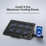 Purchase Geonix CoolZ 6 Fan Laptop computer Cooling Pad | Highly effective coooling | Common Help as much as 17-Inch|Helps as much as 5kg | 6 Adjustable Heights As much as 134mm| Cellular Telephone Stand (Black & Blue) - Greatest Value India | AskMeFlash - Image 3