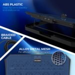 Purchase EvoFox Frost Laptop computer Cooling Pad with Telephone Stand, 1000 RPM 2X Silent Followers, 5 Adjustable Angles, LED Lights, Sturdy Metallic Mesh Floor, Ergonomic Stand for Laptops as much as 15.6 inches (Blue) - Finest Value India | AskMeFlash - Image 4