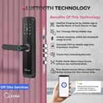 Purchase LAVNA Digital Good Door Lock | 6 Means Unlock | Fingerprint, Cell App, OTP, PIN, RFID Card and Guide Key Entry with 5 Bolts for Picket Doorways (LA8) (Bluetooth) - Finest Worth India | AskMeFlash - Image 2