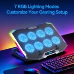Purchase ICE COOREL Gaming Laptop computer Cooling Pad with 8 Cooling Followers, Laptop computer Fan Cooler Pad for 15-17.3 Inch, Pocket book Cooler Stand with 6 Top Adjustable, RGB Cooling Pad with Two USB Port + Telephone Stand - Finest Value India | AskMeFlash - Image 3
