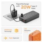 Purchase Ambrane 20000mAh Powerbank with in-Construct Sort C Cable, 22.5W Quick Charging, USB & Sort C Output, Energy Supply, Fast Cost for iPhone, Android Cellular & Tablets, Earbuds, (Stylo N20, Black) - Finest Value India | AskMeFlash - Image 6