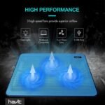 Purchase HAVIT Cooling Pad Pc Laptop computer Cooler with 3 Quiet Followers and a pair of USB Ports, Moveable Cooling Stand with LED Gentle for 15.6-17 Inch Laptop computer(Blue) - Greatest Value India | AskMeFlash - Image 2