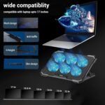 Purchase Dracula 60 Laptop computer Cooling Pad, Gaming Laptop computer Cooler with 6 * 1 Fairly Followers, Fan Velocity Controller 5 Top Adjustable Angle 2 USB Ports Suitable for Laptop computer, Pocket book as much as 17” - Greatest Worth India | AskMeFlash - Image 4