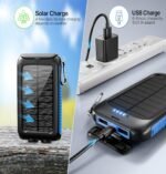Purchase Nuynix Photo voltaic Charger, 20000mAh Moveable Photo voltaic Energy Financial institution - IPX5 Waterproof with Constructed-in Photo voltaic Panel and LED Flashlight, Photo voltaic Cellphone Charger - Greatest Value India | AskMeFlash - Image 3
