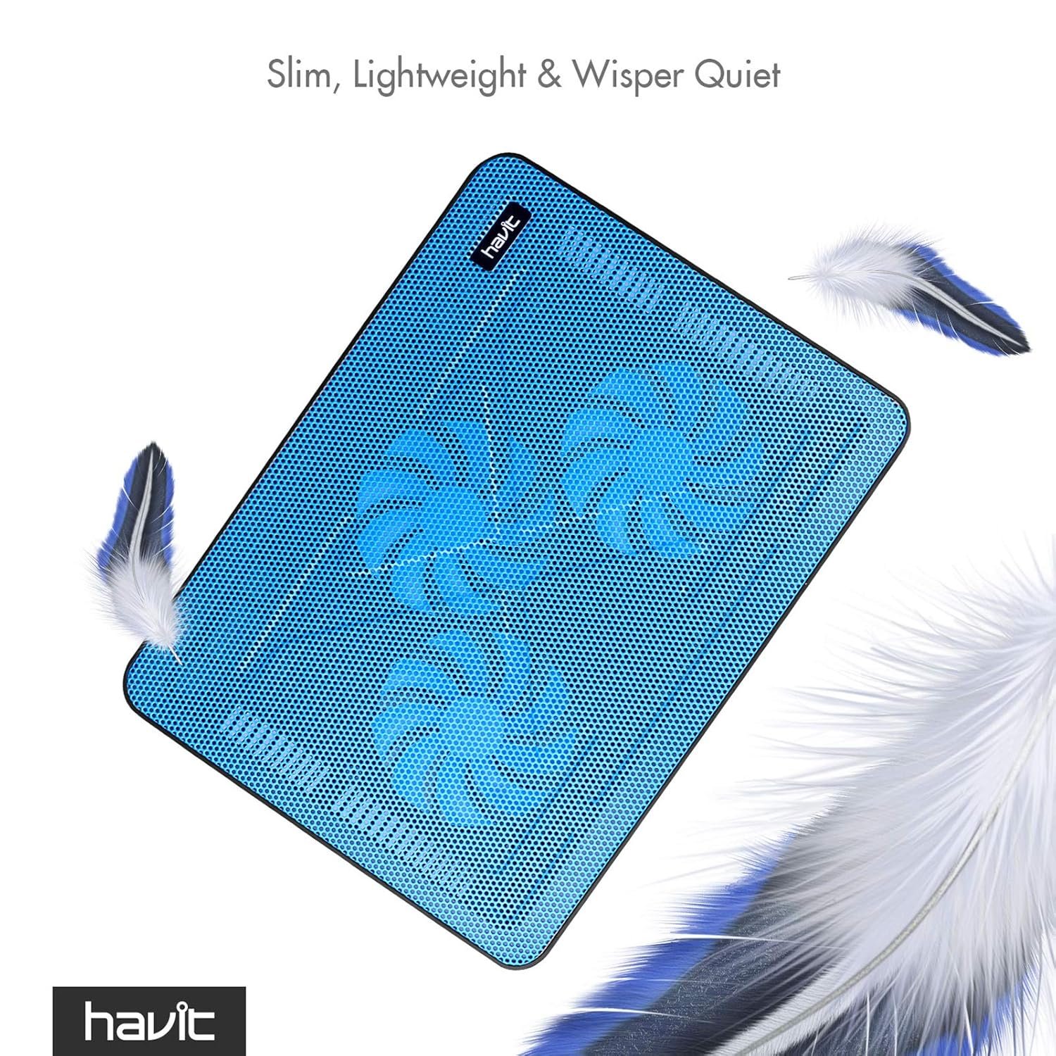 Purchase HAVIT Cooling Pad Pc Laptop computer Cooler with 3 Quiet Followers and a pair of USB Ports, Moveable Cooling Stand with LED Gentle for 15.6-17 Inch Laptop computer(Blue) - Greatest Value India | AskMeFlash - Image 4
