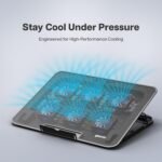 Purchase Geonix CoolZ 6 Fan Laptop computer Cooling Pad | Highly effective coooling | Common Help as much as 17-Inch|Helps as much as 5kg | 6 Adjustable Heights As much as 134mm| Cellular Telephone Stand (Black & Blue) - Greatest Value India | AskMeFlash - Image 2
