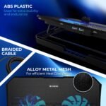 Purchase EvoFox Frost Plus Laptop computer Cooling Pad | Laptop computer Cooler Pad with Twin Followers, Blue LED Backlight, Iron Mesh Design, LCD Show, Adjustable Stand, Extremely-Quiet Twin USB Cooling Pad (Black) - Finest Value India | AskMeFlash - Image 9