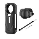 Motion Professional Silicone Protecting Case Cowl with Lens Cap Suitable with Insta360 X5 Motion Digicam | Shockproof, Scratch Resistant (Black) - Image 2