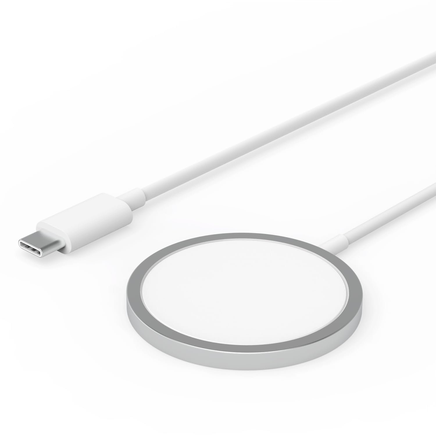 Purchase 15W Quick Wi-fi Charger with Sort-C Port & Magnetic Magazine Charging Cable, Suitable with iPhone 17/16/15/14/13/12 Sequence, Professional/Plus/Max Fashions, Compact & Secure Charging Pad (White) - Greatest Value India | AskMeFlash