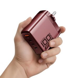 Purchase Boat 100W GaN Charger: Quick Charging Adapter with 4 Ports (3 USB-C + 1 USB-A), PD Help, MacBook air M3 0–50% in 26 Minutes, Appropriate w/All iPhones, Android Telephones, MacBooks, HP and so on (Monarch Crimson) – Greatest Worth India | AskMeFlash