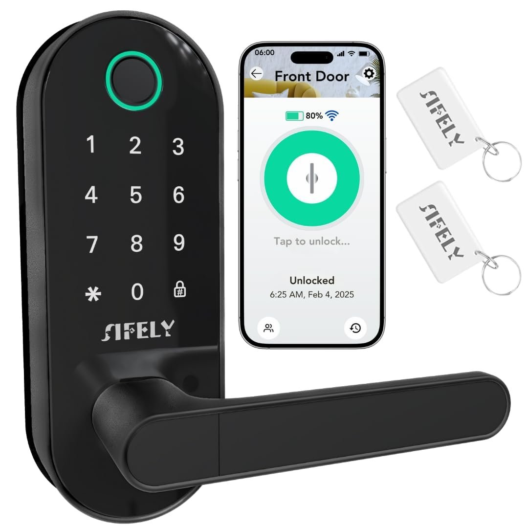 Purchase Fingerprint Good Door Lock with Deal with & Keypad – Constructed-in WiFi Distant Entry, Keyless Entry for Entrance Door, House & Airbnb, App Management, Suitable with Alexa & Google, Simple DIY Set up - Greatest Value India | AskMeFlash