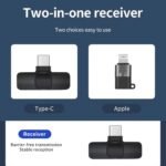 2-in-1 Wireless Lavalier Microphone (K8) – Plug & Play Clip-On Mic with Receiver for iPhone & Android - Image 3