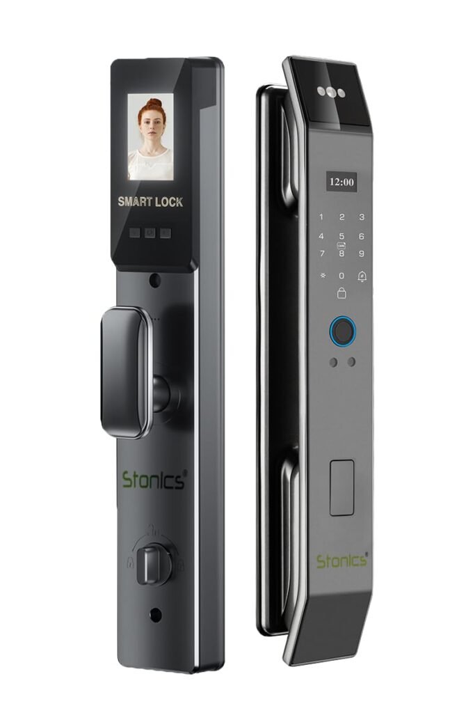 Purchase Good Door Lock with Fingerprint, Face Recognition, Digital Keypad, RFID Card Reader, A number of Entry Modes, Black – Finest Value India | AskMeFlash