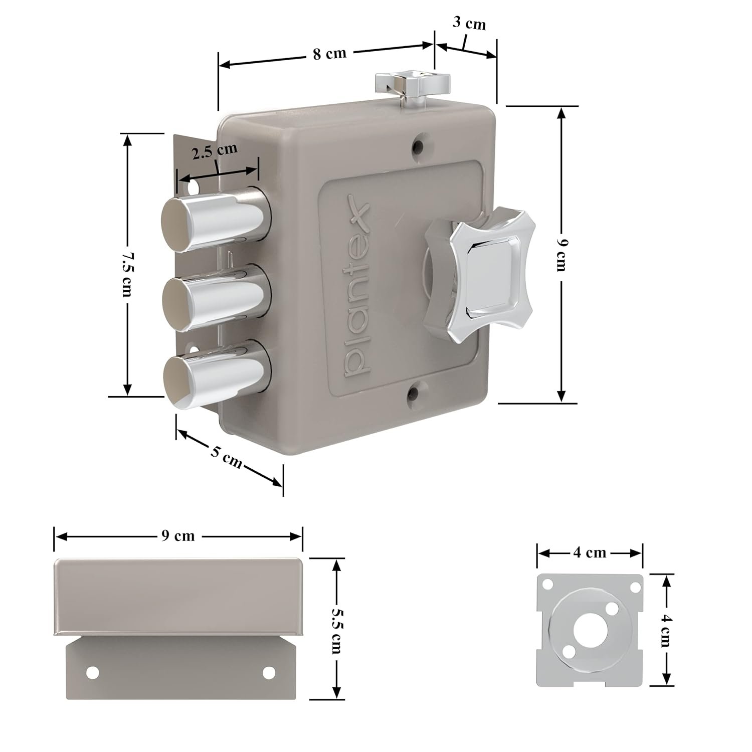 Purchase Plantex Heavy Obligation Lifeless Bolt Lock/Rim Lock Set/Trio for Residence/Workplace/Lodge - Pack of 1 (Matt) - Finest Value India | AskMeFlash - Image 4