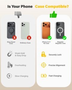 Purchase GASTLY 25W Magnetic Wi-fi Charger, Quick Wi-fi Charging Pad with Built-in Braided USB-C Cable, Suitable 16/15/14/13/12 Sequence & Enabled Gadgets - Greatest Worth India | AskMeFlash - Image 2