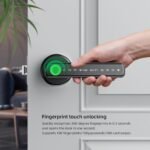4-in-1 Smart Door Lock with Handle – Keyless Entry: Fingerprint, Password, IC Card & Key (Black) - Image 5