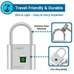 Purchase IFITech Good Fingerprint Padlock, Biometric Keyless Lock with 20 Fingerprint Storage, Rechargeable Password-Free Safety Lock for Health club & College Lockers, Baggage, Residence, Workplace (Small - Silver) - Greatest Worth India | AskMeFlash - Image 6
