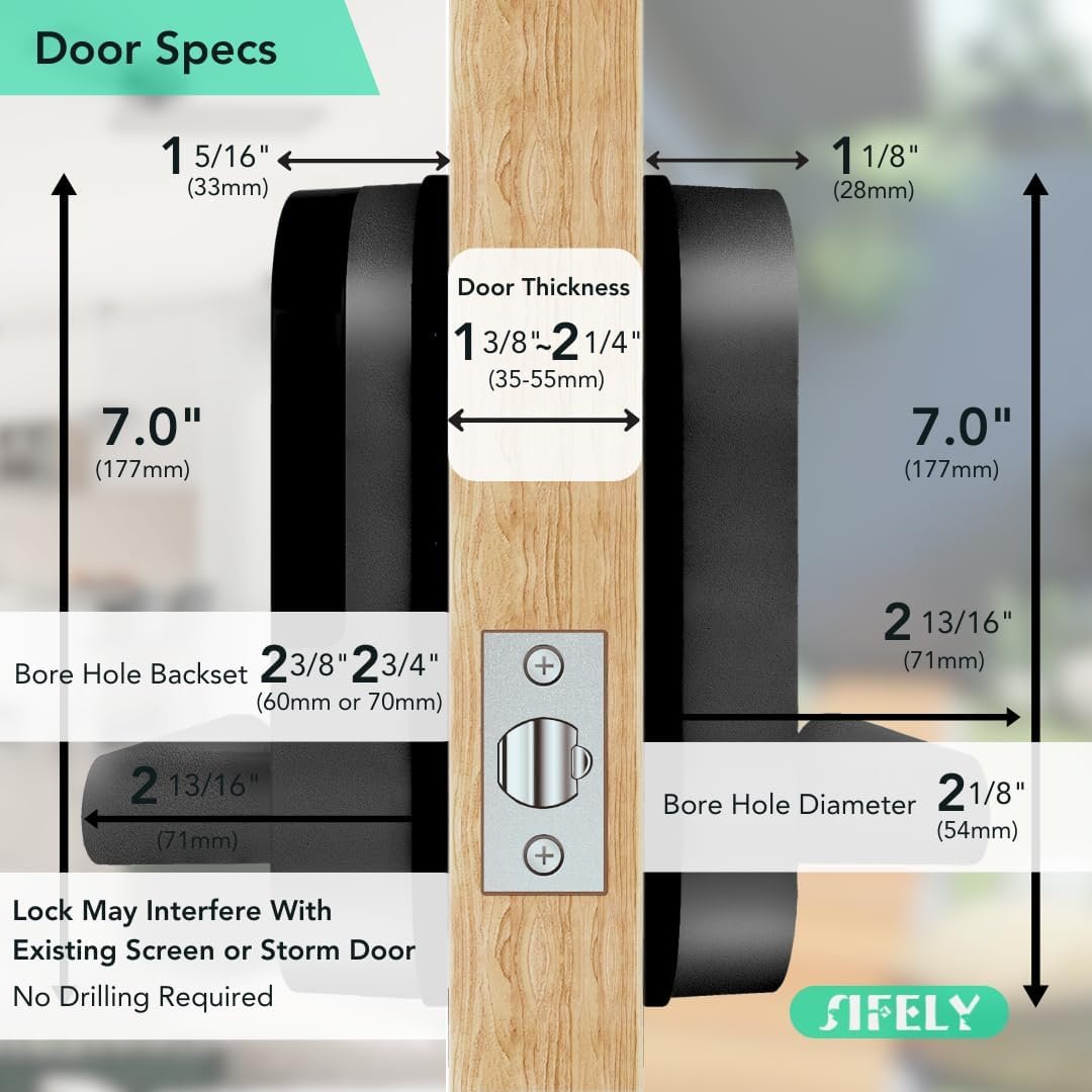 Purchase Fingerprint Good Door Lock with Deal with & Keypad – Constructed-in WiFi Distant Entry, Keyless Entry for Entrance Door, House & Airbnb, App Management, Suitable with Alexa & Google, Simple DIY Set up - Greatest Value India | AskMeFlash - Image 6