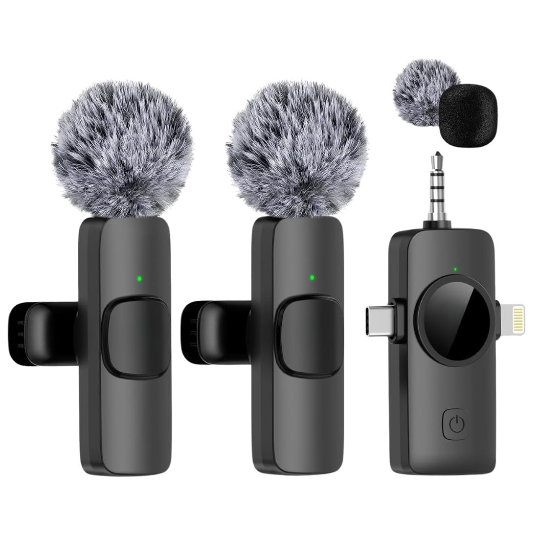 Purchase GADGETSWEAR Twin Wi-fi Lavalier Microphone for Youtubers, 3-in-1 Plug-and-Play Wi-fi Mic, for iPhone/Android/DSLR Digital camera/USB-C Plug/iPad, Noise-Cancelling Mic for Vlogging, Streaming, Podcast - Greatest Worth India | AskMeFlash