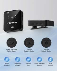 Purchase VELOMAX Wi-fi Mic for YouTube, Smartphone & Digital camera, 164FT Vary, 3-in-1 Noise-Cancelling Wi-fi Microphone for Vlogging, Interviews & Video Recording - Greatest Worth India | AskMeFlash - Image 7