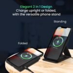 Portronics Freedom Fold 15W Foldable Wireless Charger – Premium PU Leather with Type-C Cable (Grey) - Image 7