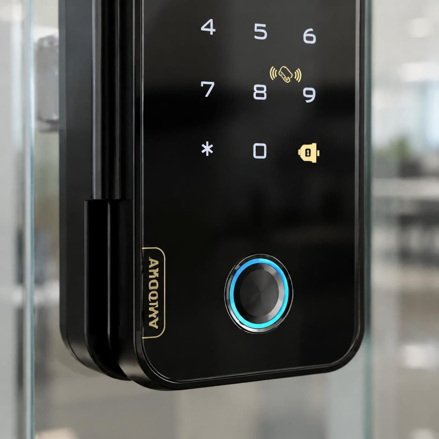 Purchase Glass Door Biometric Lock Multi-Unlock Strategies Face Recognition Door Lock Anti-Peep Passcode for Firm House owners, Workplace Personnel, Fingerprint Double - Finest Value India | AskMeFlash - Image 6