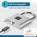 Purchase IFITech Good Fingerprint Padlock, Biometric Keyless Lock with 20 Fingerprint Storage, Rechargeable Password-Free Safety Lock for Health club & College Lockers, Baggage, Residence, Workplace (Small - Silver) - Greatest Worth India | AskMeFlash - Image 5
