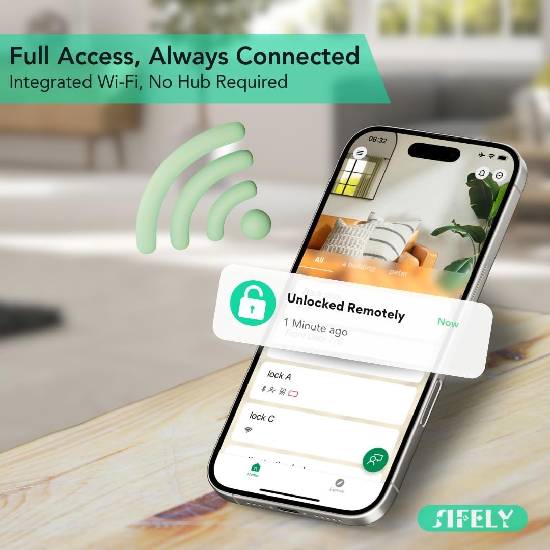 Purchase Fingerprint Good Door Lock with Deal with & Keypad – Constructed-in WiFi Distant Entry, Keyless Entry for Entrance Door, House & Airbnb, App Management, Suitable with Alexa & Google, Simple DIY Set up - Greatest Value India | AskMeFlash - Image 2