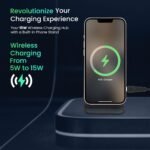 Portronics Freedom Fold 15W Foldable Wireless Charger – Premium PU Leather with Type-C Cable (Grey) - Image 5