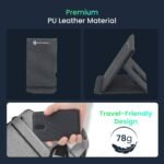 Portronics Freedom Fold 15W Foldable Wireless Charger – Premium PU Leather with Type-C Cable (Grey) - Image 6