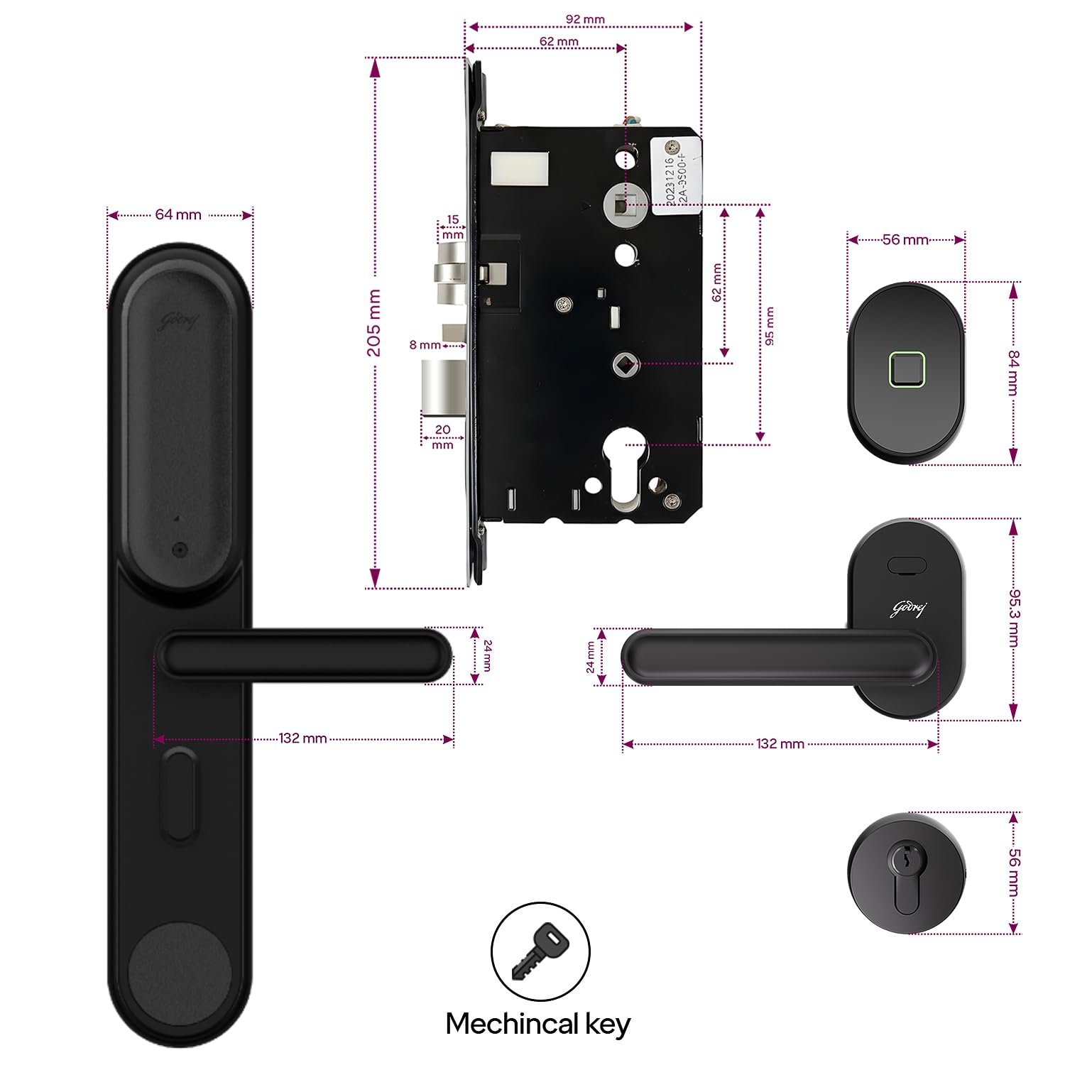 Purchase Godrej Advantis Sensible Lock | GSL D1R | 3 in 1 Digital Lock I Fingerprint, Cell App & BLE | Excellent for Left-Hand, Exterior Opening Doorways I 3-Yrs Guarantee I Made in India | Black - Finest Worth India | AskMeFlash - Image 9