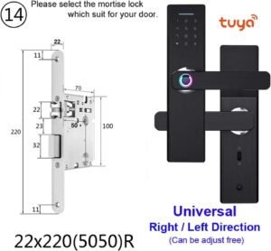 Inllex Fingerprint Smart Door Lock – 4-in-1 Keyless Entry with Biometric Keypad, Anti-Peep Code, RFID Card & Key (Black)