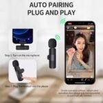 2-in-1 Wireless Lavalier Microphone (K8) – Plug & Play Clip-On Mic with Receiver for iPhone & Android - Image 2