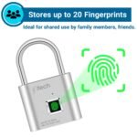 Purchase IFITech Good Fingerprint Padlock, Biometric Keyless Lock with 20 Fingerprint Storage, Rechargeable Password-Free Safety Lock for Health club & College Lockers, Baggage, Residence, Workplace (Small - Silver) - Greatest Worth India | AskMeFlash - Image 4