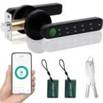 Purchase Fingerprint Sensible Door Lock, Keyless Entry Door Knob with APP/Backup Key/50 Fingerprints/100 Codes Biometric Door Lock with Deal with for Residence Resort Workplace Condo Bed room(Black) – Finest Value India | AskMeFlash