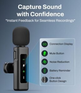 Mini Wireless Lavalier Microphone – USB-C Clip-On Lapel Mic with Noise Reduction for Android, Tablets & PC - Image 5