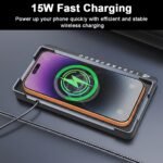 STHIRA 15W Wireless Car Charging Pad – Flat Charging Mat with 1.5M Cable for iPhone 12–17 & Galaxy S21–S24 - Image 4