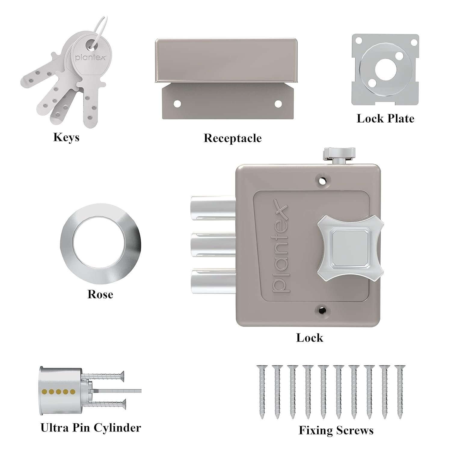 Purchase Plantex Heavy Obligation Lifeless Bolt Lock/Rim Lock Set/Trio for Residence/Workplace/Lodge - Pack of 1 (Matt) - Finest Value India | AskMeFlash - Image 9