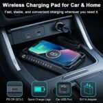 STHIRA 15W Wireless Car Charging Pad – Flat Charging Mat with 1.5M Cable for iPhone 12–17 & Galaxy S21–S24 - Image 3