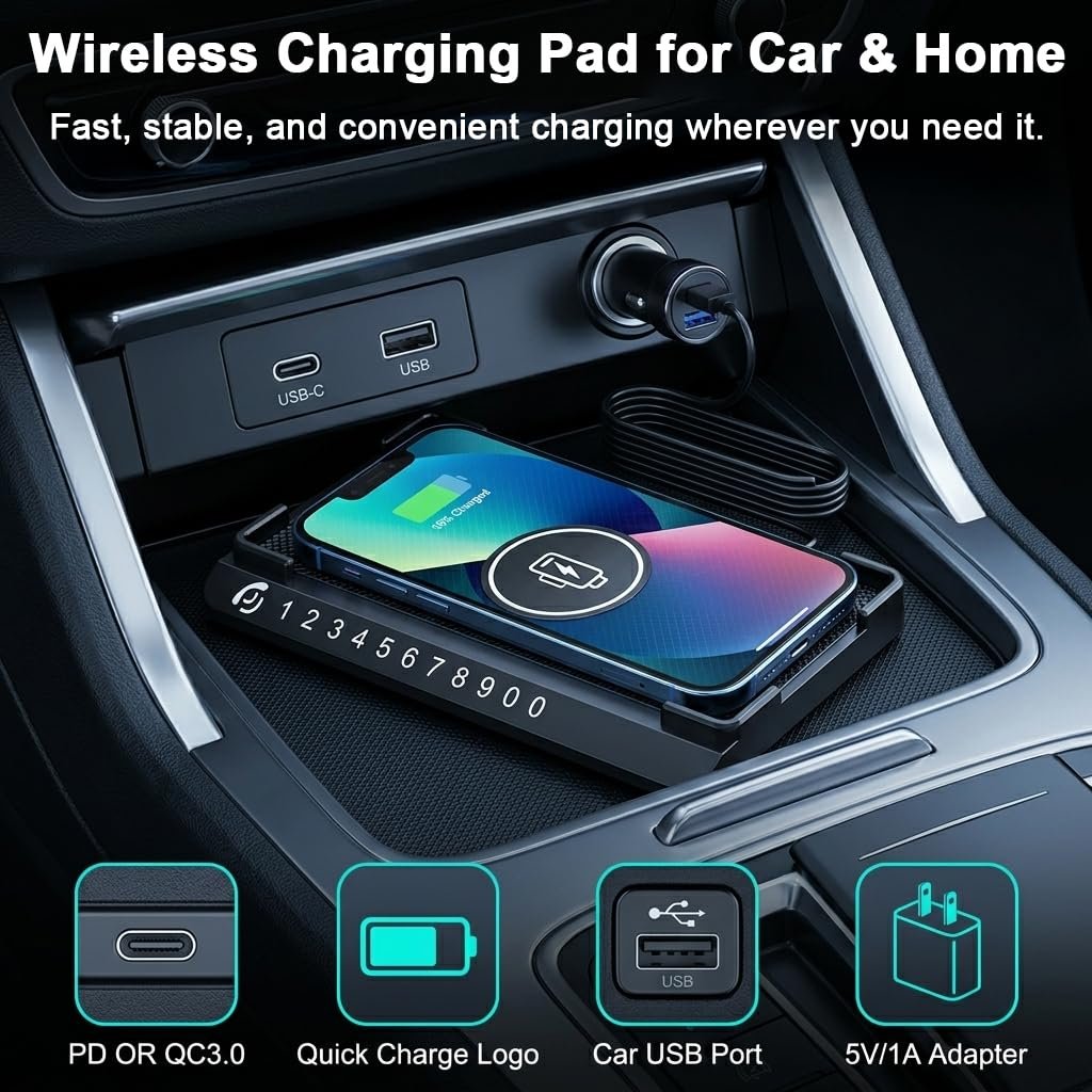 Purchase STHIRA® Wi-fi Charging Dock Automotive Pad with 1.5M Cable 15W Quick Wi-fi Cellphone Charger Cell Cellphone Flat Charging Mat Appropriate with 12/14/15/16/17 Galaxy S21/S22/S23/24 - Greatest Value India | AskMeFlash - Image 3