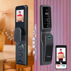 Purchase LAVNA 8 Approach Premium Good Door Lock with Digital camera N Face, Fingerprint, Cellular App, WiFi + Bluetooth, RFID Card, OTP, PIN and Guide Key | 5-Bolt Safety | for Picket Doorways 3 Yr Guarantee (LA44 Face) – Finest Worth India | AskMeFlash
