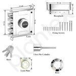 Purchase Plantex Foremost Door Deadbolt Lock 5 Bullets/Stainless Metal Penta Bolt/Door Lock Set with 4 Pin Cylindrical Keys with 5 Years of Guarantee (Matt) - Finest Worth India | AskMeFlash - Image 6