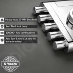 Purchase Plantex Foremost Door Deadbolt Lock 5 Bullets/Stainless Metal Penta Bolt/Door Lock Set with 4 Pin Cylindrical Keys with 5 Years of Guarantee (Matt) - Finest Worth India | AskMeFlash - Image 2